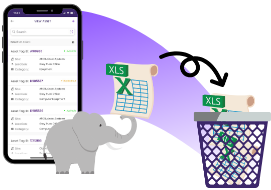 Asset tracking software eliminates the need for excel file