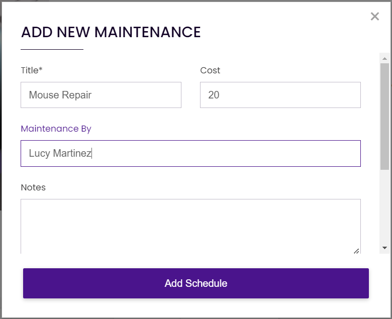 Add scheduled maintenance or check on maintenance status with our RFID tracking systems.