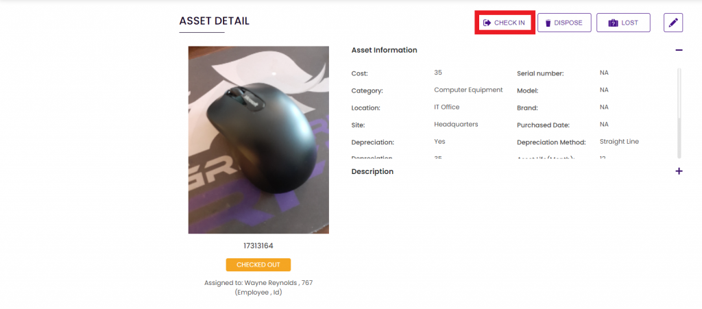 You can check in or check out assets when you use asset tracking using RFID.
